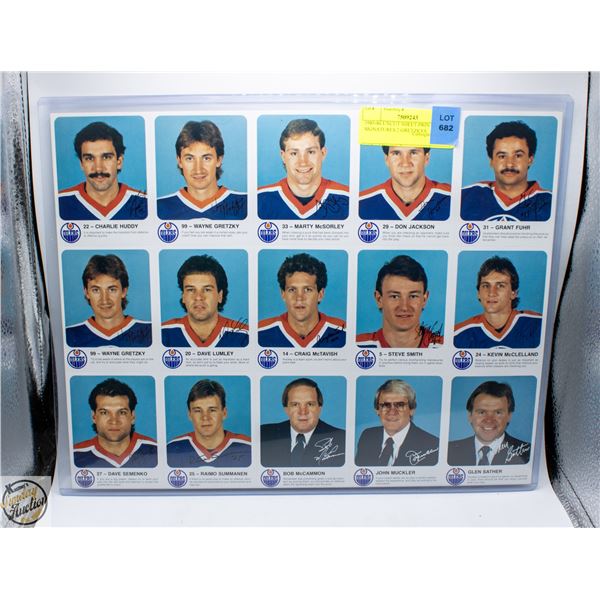 1985-86 UNCUT SHEET PRINTED SIGNATURES 2 GRETZKYS