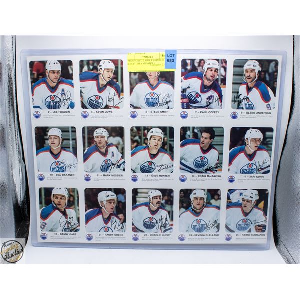 1986-87 UNCUT SHEET PRINTED SIGNATURES MESSIER +