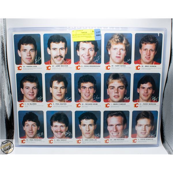 1985-86 UNCUT SHEET PRINTED SIGNATURES RED ROOSTER