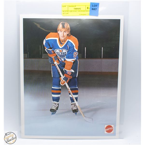WAYNE GRETZKY SPONSER MATTEL 10" X 8"