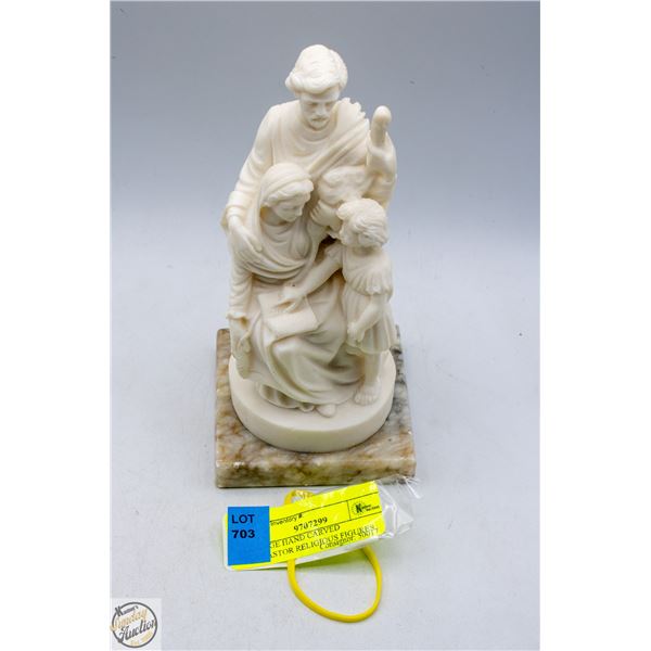 VINTAGE HAND CARVED ALABASTOR RELIGIOUS FIGURES