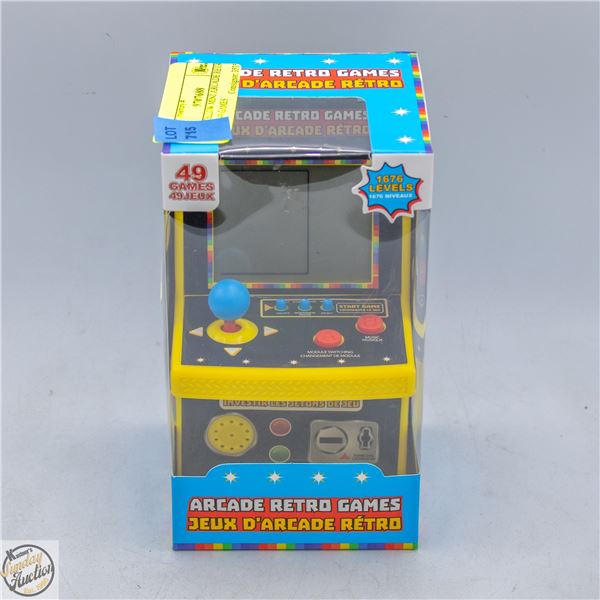 NEW YELLOW MINI ARCADE RETRO GAMES 49 GAMES