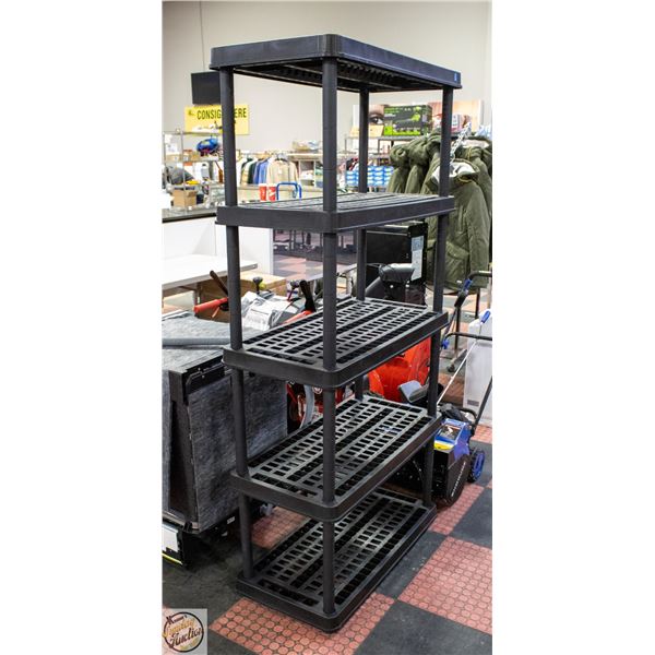 NEW ASSEMBLED 6FT TALL PLASTIC SHELF