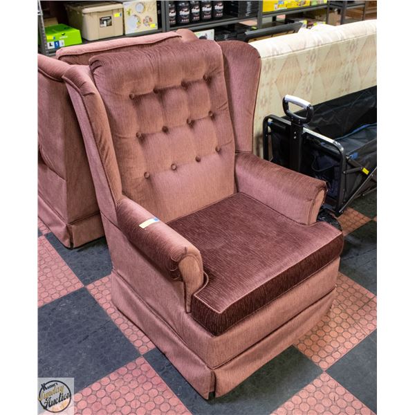 VINTAGE BROWN SWIVEL ROCKING CHAIR