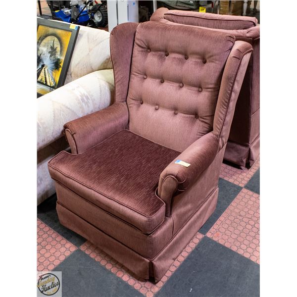HIGH BACK BURGUNDY ROCKING CHAIR