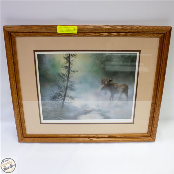 MOOSE IN THE WILD PRINT BY HERBERT PIKI WOOD FRAME
