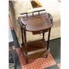 Image 1 : VINTAGE PEDESTAL SIDE TABLE WITH DRAWER 26"X15"
