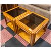Image 1 : 2 MATCHING GLASS TOP END TABLES 20"X23"X26"