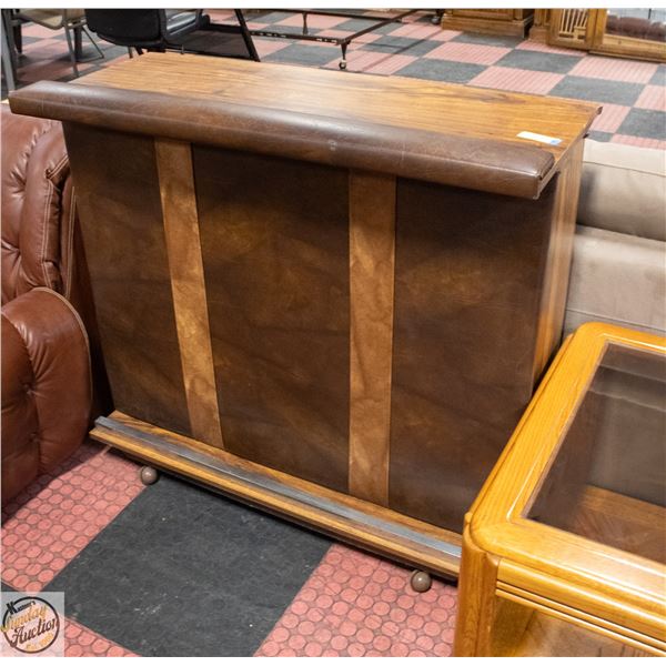 VINTAGE ROLLING BAR TABLE 37" X 40" X 17"