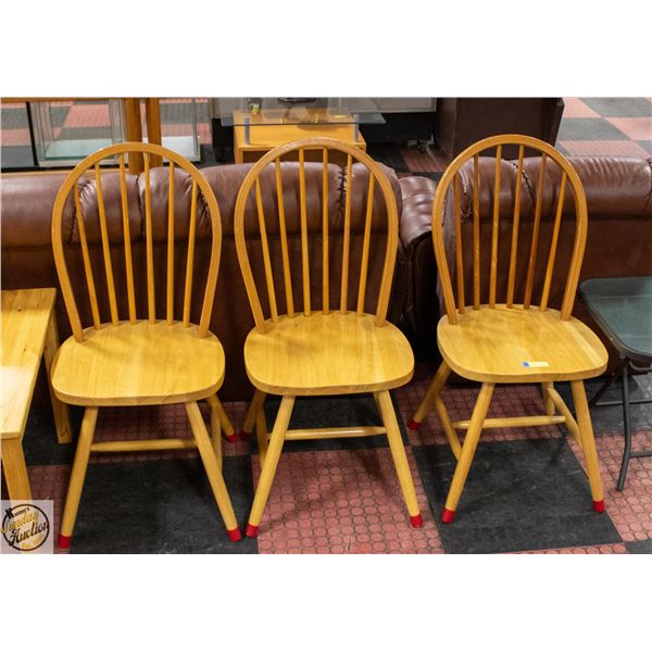 3 OAK CHAIRS