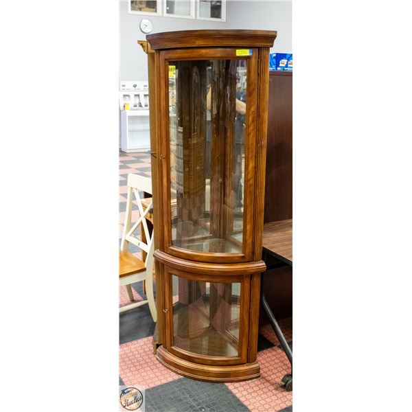 TALL GLASS DOOR CURIO CABINET 71"X25"X15"