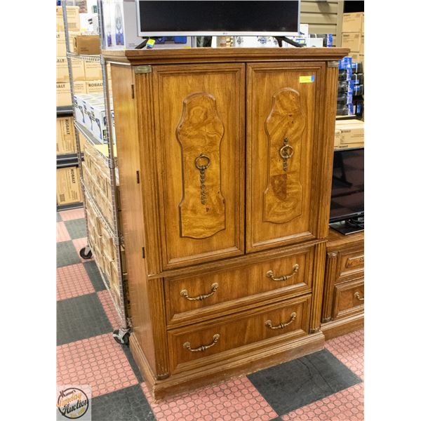 LARGE 2 DRAWER ARMOIRE 60"X36"X17"