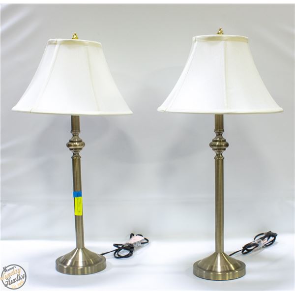 2 CHROME COLOR MATCHING LAMPS 28"