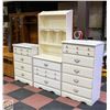 Image 1 : 3PC VINTAGE WHITE BEDROOM SET WITH 2 DRESSERS &