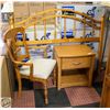Image 1 : HEADBOARD WITH NIGHTSTAND AND HARP STYLE CHAIR