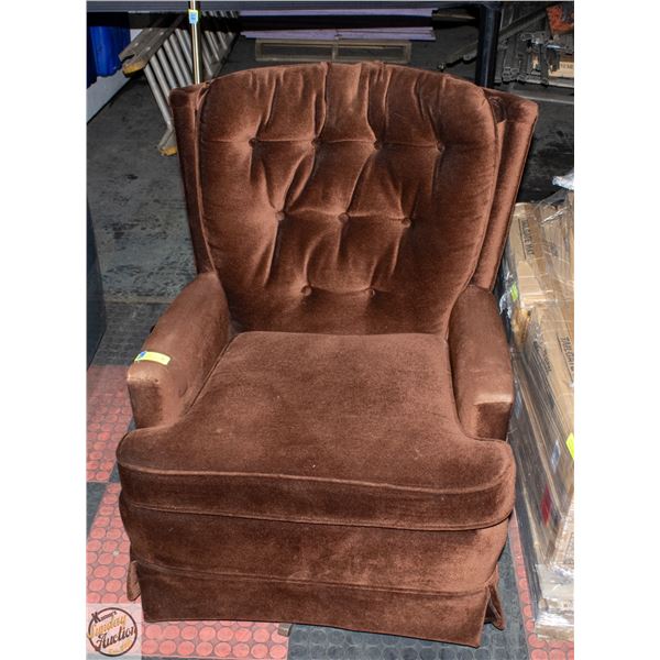 HIGH BACK BURGUNDY ROCKING CHAIR
