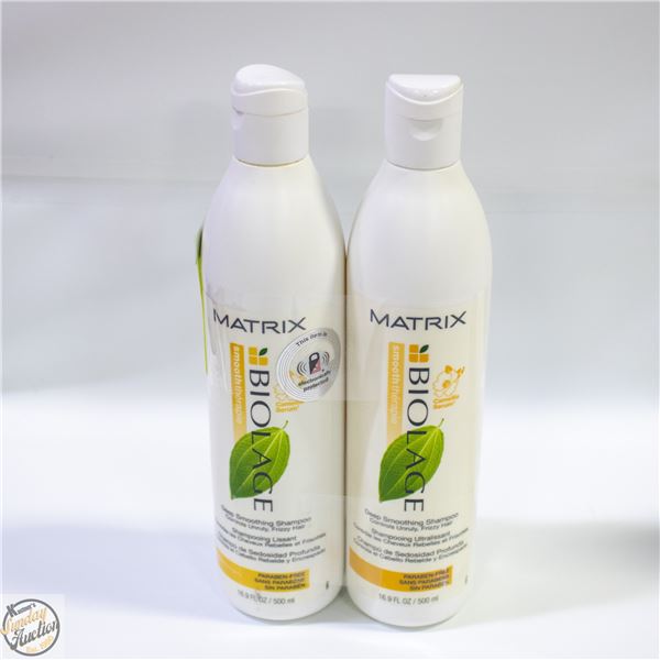 2 MATRIX BIOLAGE SMOOTHING SHAMPOO 500 ML BOTTLES