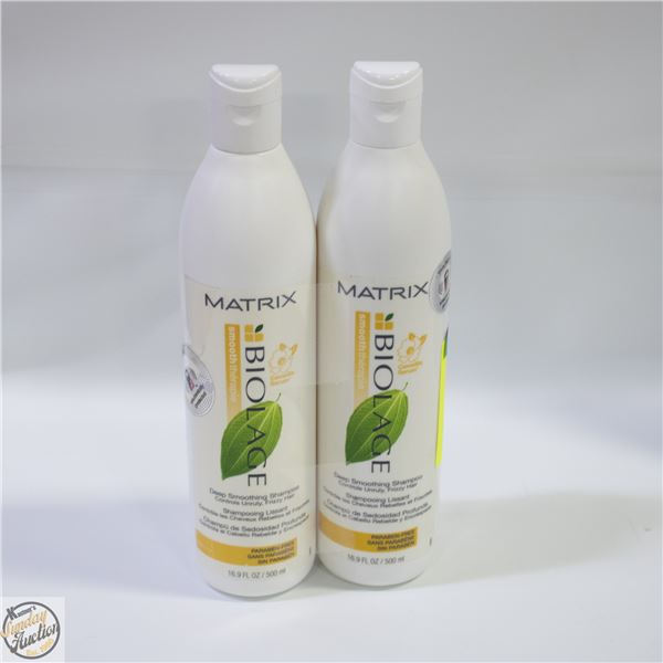 2 MATRIX BIOLAGE SMOOTHING SHAMPOO 500 ML BOTTLES