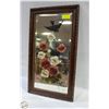Image 1 : ANTIQUE HANDPAINTED FRAMED MIRROR 27.5" X 15"