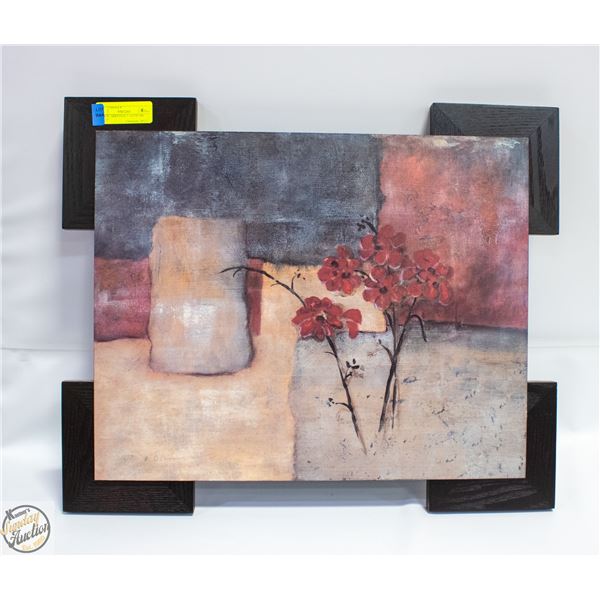 FLORAL ABSTRACT ARTWORK 23"X19"