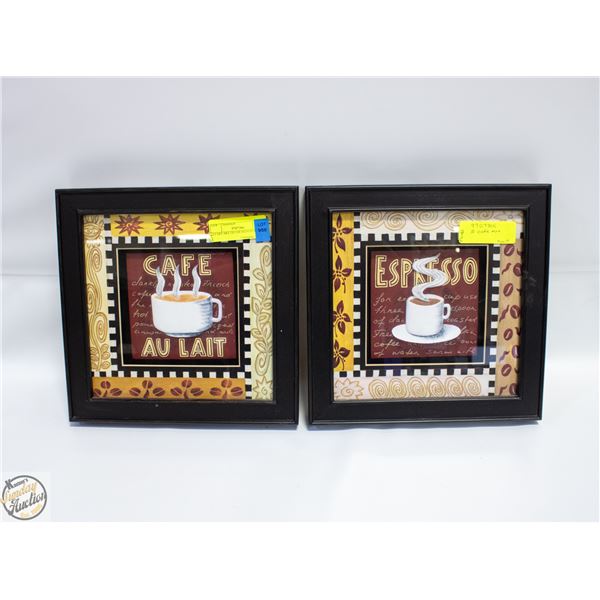 2 CAFÉ ART DÉCOR PRINTS FRAMED