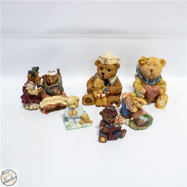 LOT OF ORNAMENTAL TEDDY BEAR FIGURINES