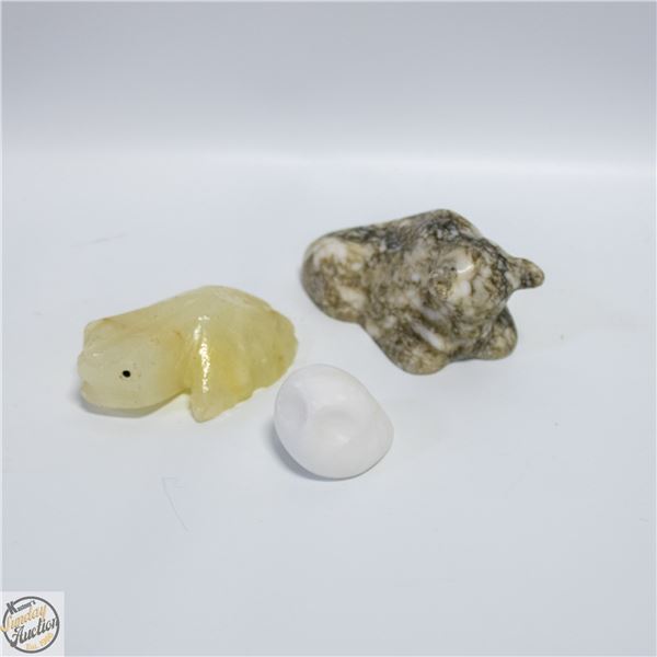 LOT OF CARVED STONE ANIMAL FIGURINES