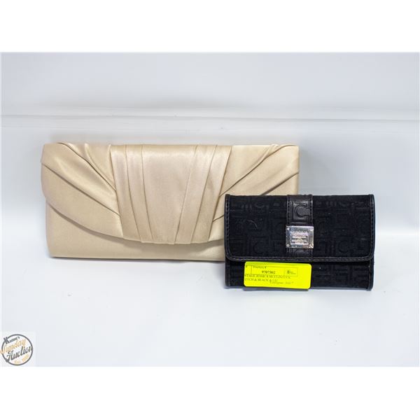 VINTAGE JESSICA MCCLINTOCK CLUTCH & BLACK & LIZ