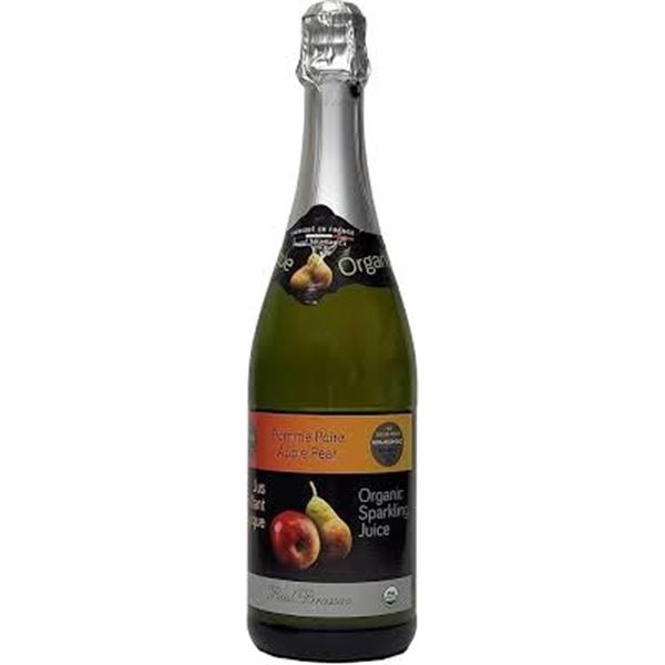 750ML ORGANIC SPARKLING JUICE APPLE PEAR