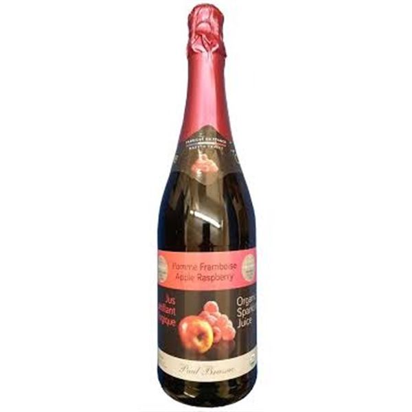 750ML ORGANIC SPARKLING JUICE APPLE RASPBERRY