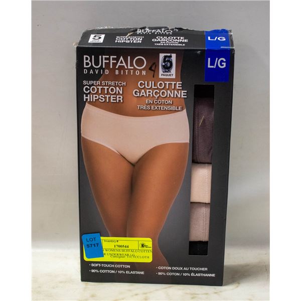 PK OF 4 WOMENS BUFFALO COTTEN HIPSTER UNDERWEAR LG