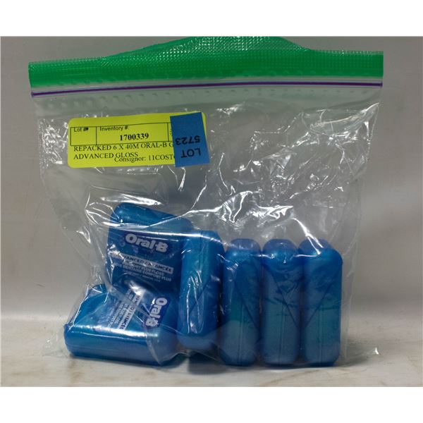 REPACKED 6 X 40M ORAL-B GLIDE ADVANCED GLOSS