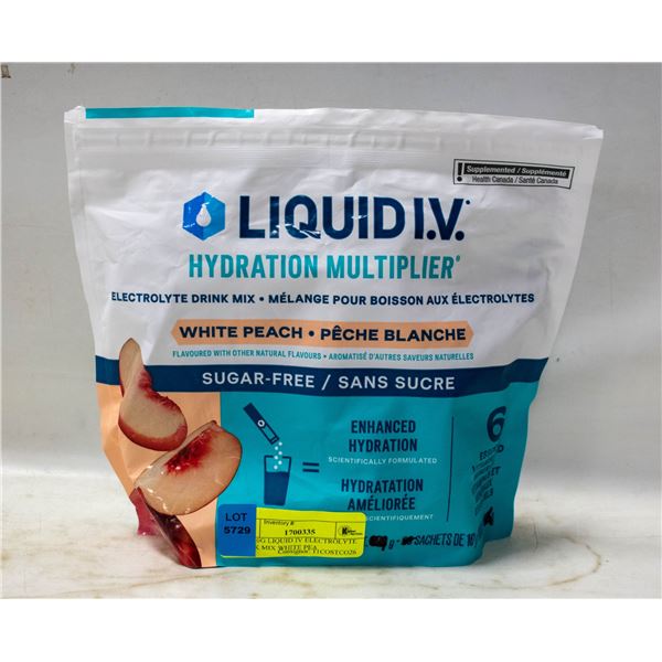 20 X 10G LIQUID IV ELECTROLYTE DRINK MIX WHITE PEA