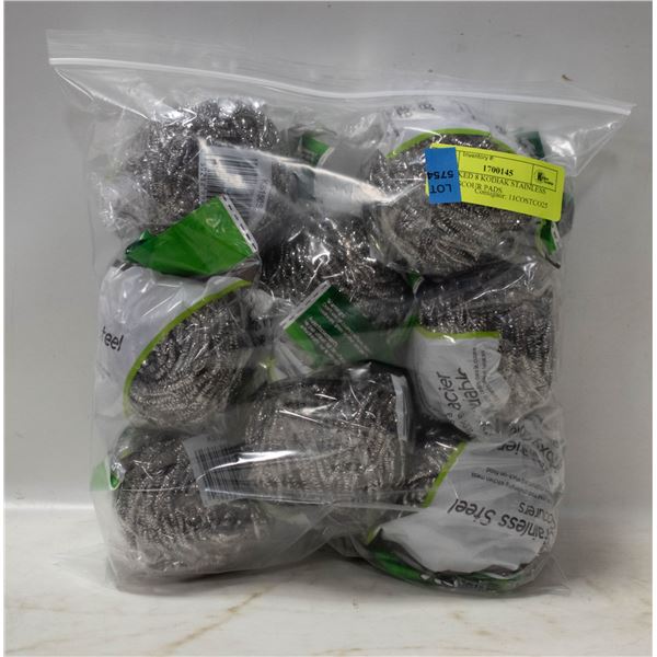 REPACKED 8 KODIAK STAINLESS STEEL SCOUR PADS