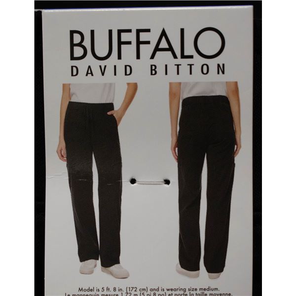 NEW BUFFALO DAVID BITTON BLACK STRETCH PANTS SM