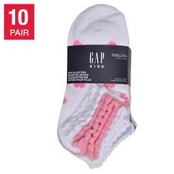NEW 10 PAIRS GAP KIDS GIRLS COTTON QUARTER SOCKS M