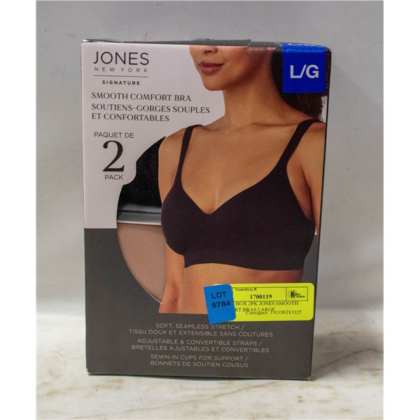 NEW W BOX 2PK JONES SMOOTH COMFORT BRAS LARGE
