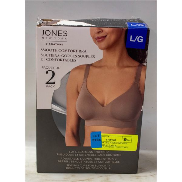 NEW W BOX 2PK JONES SMOOTH COMFORT BRAS LARGE