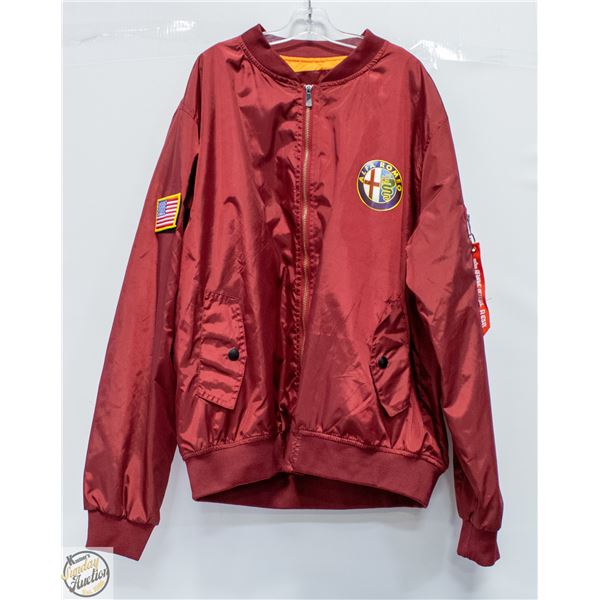RED REPLICA PRINT ALFA ROMEO WIND BREAKER JACKET