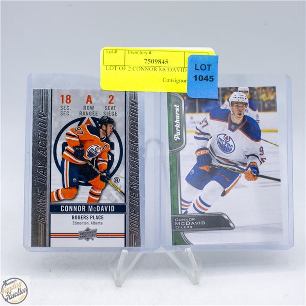 LOT OF 2 CONNOR MCDAVID CARDS