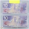 Image 2 : LOT OF 2 UNCIRCULATED 10 CANADIAN 2001
