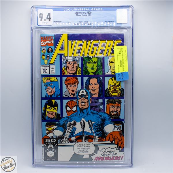9.4 CGC AVENGERS #329 NEW TEAM LINE UP