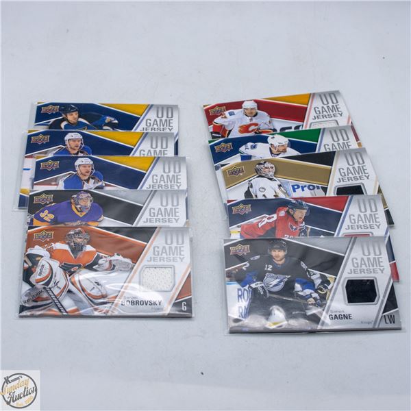 LOT OF 10 UD GAME WORN JERSEY CARDS