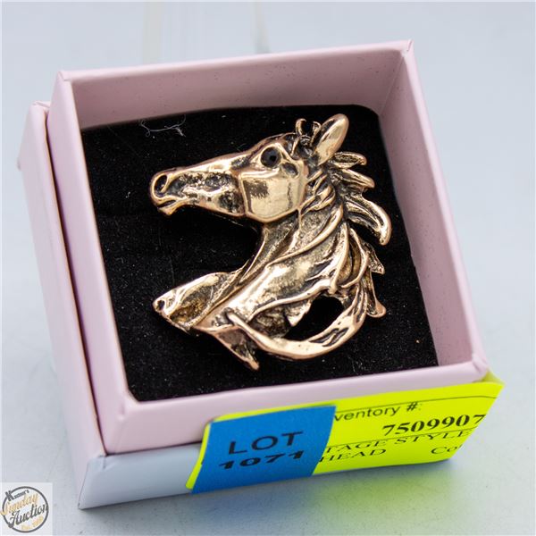 NEW VINTAGE STYLE HORSE BROOCH HEAD