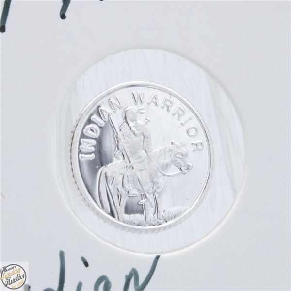 #4113-.999 FINE SILVER TOKEN W/INDIAN WARRIOR ON