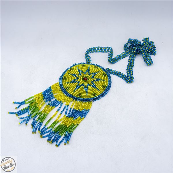 VINTAGE NATIVE ABORIGINAL BEADED MEDALLION