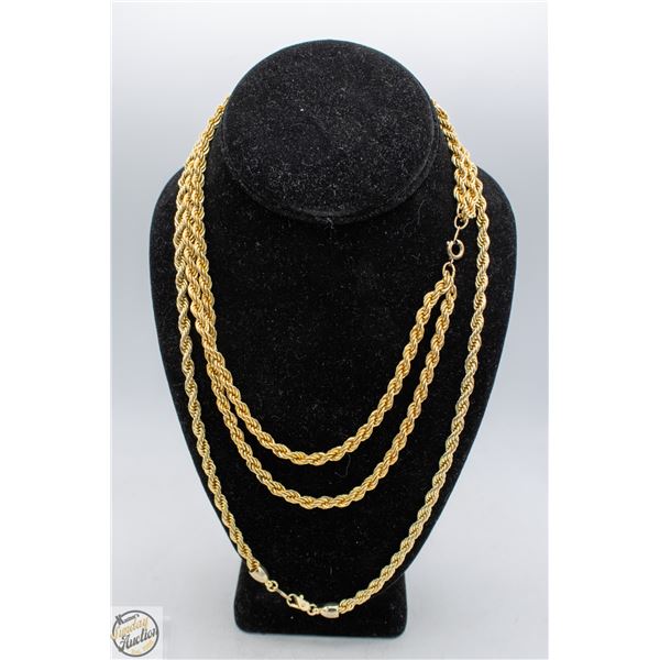 PAIR OF HEAVY GOLD COLOURED NECKLACES