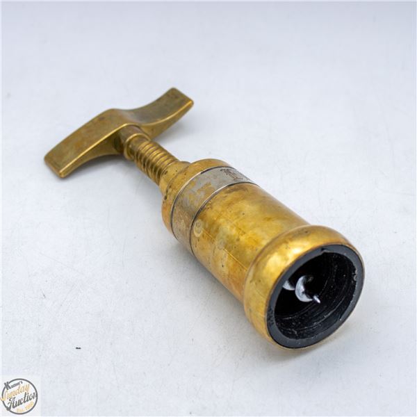VINTAGE BRASS ITALIAN CORKSCREW, HEAVY