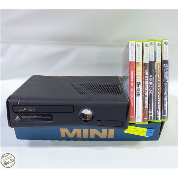 XBOX 360 WITH 6 GAMES ESTATE LOT