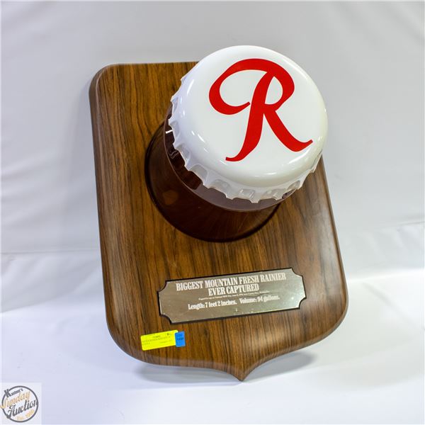 VINTAGE RAINIER BEER SIGN 18 INCHES X